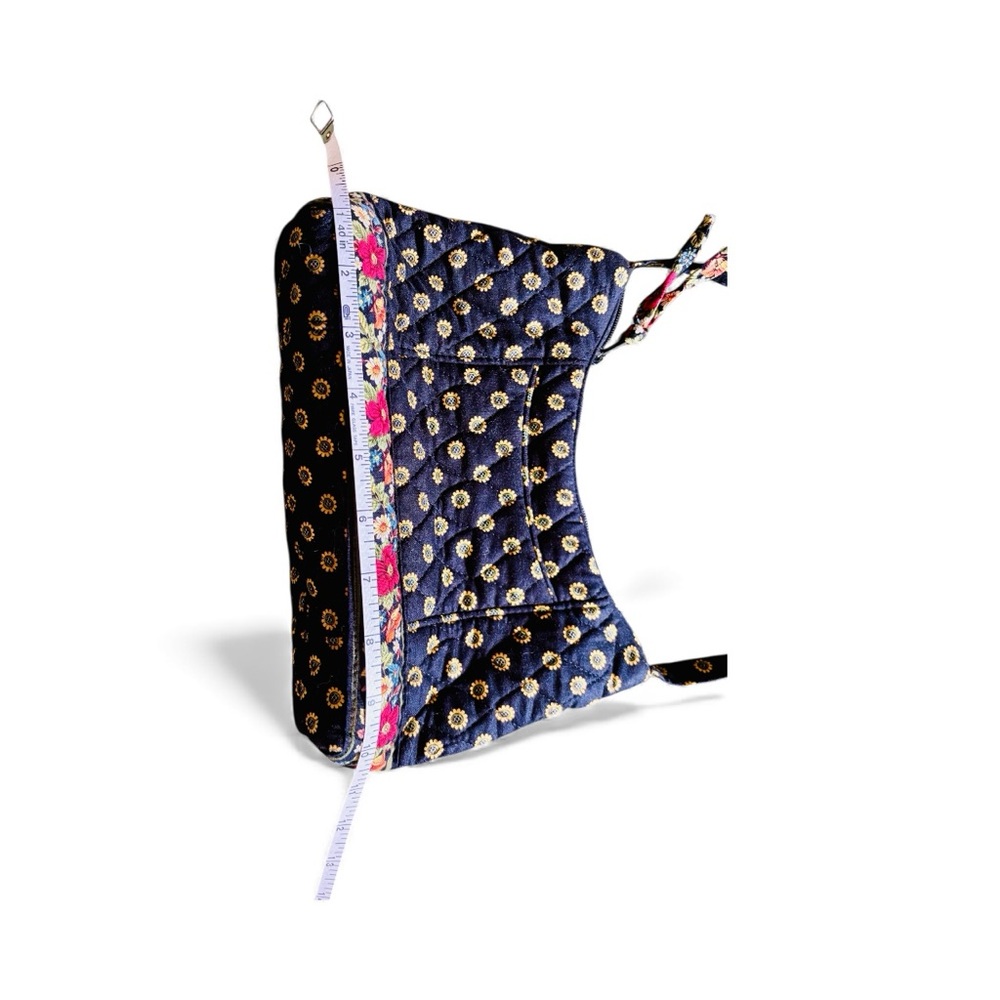 Vera Bradley Cotton Quilted Black and Blue Sunflowers and Floral Shoulder Bag - Picture 4 of 11